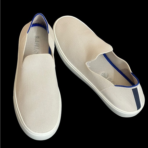 Rothy's The Original Slip OnSneaker Anchor Textile ivory blueWomen's US 9.5